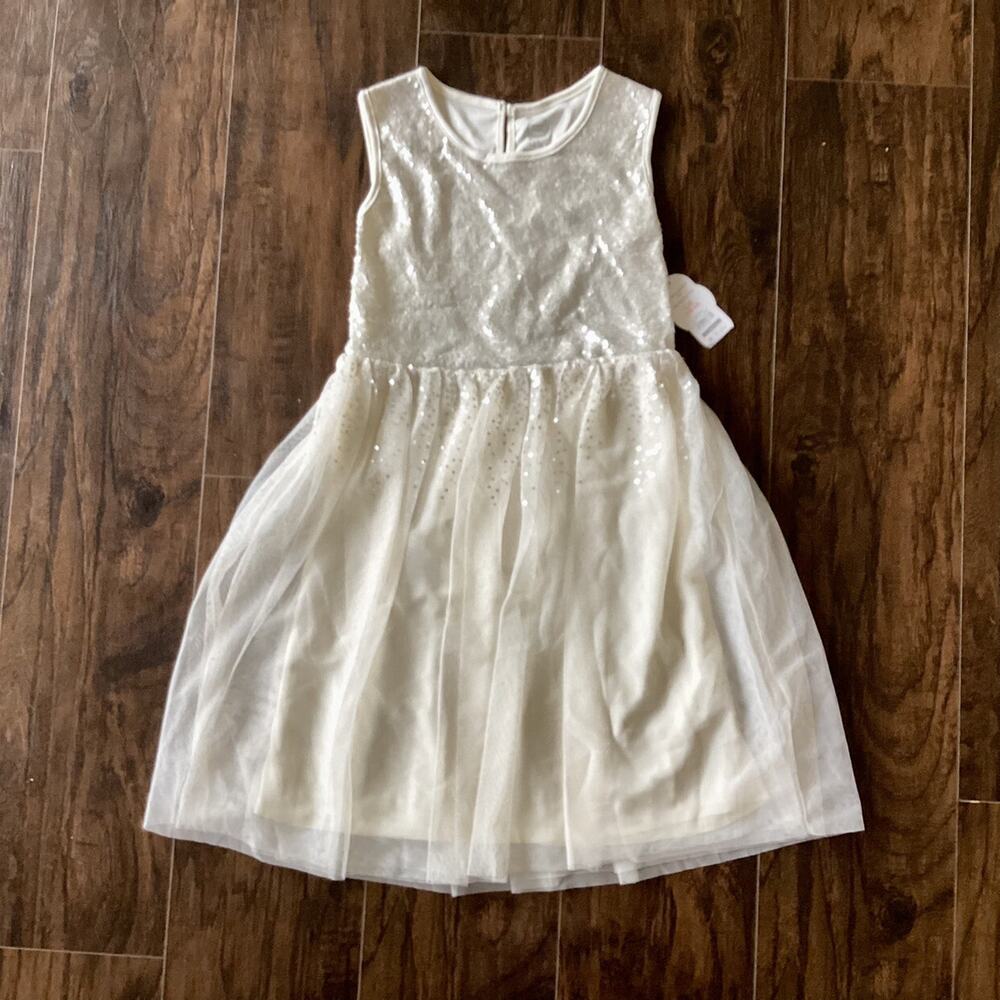 Wonder Nation Cream Sequin Dress